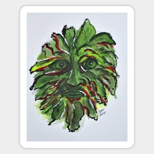 Fall Green Man Sticker